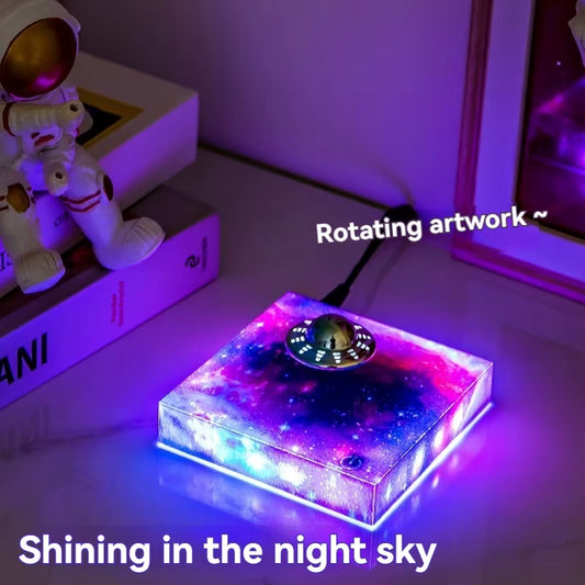 Levitating Magnetic Floating UFO Table Lamp Home Decoration Unique Toy Gift for Desk RGB Galaxy Base Touch Control