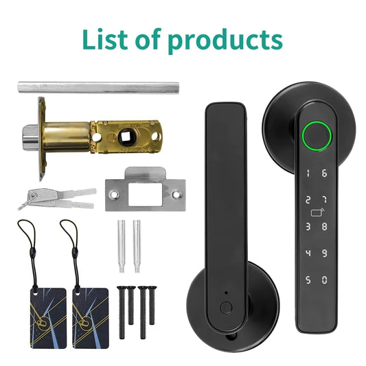 Tuya 5-In-1 Door Lock Smart Home Products Fingerprint Locks Remote Control App Unlock Support Password IC Card Key Unlock